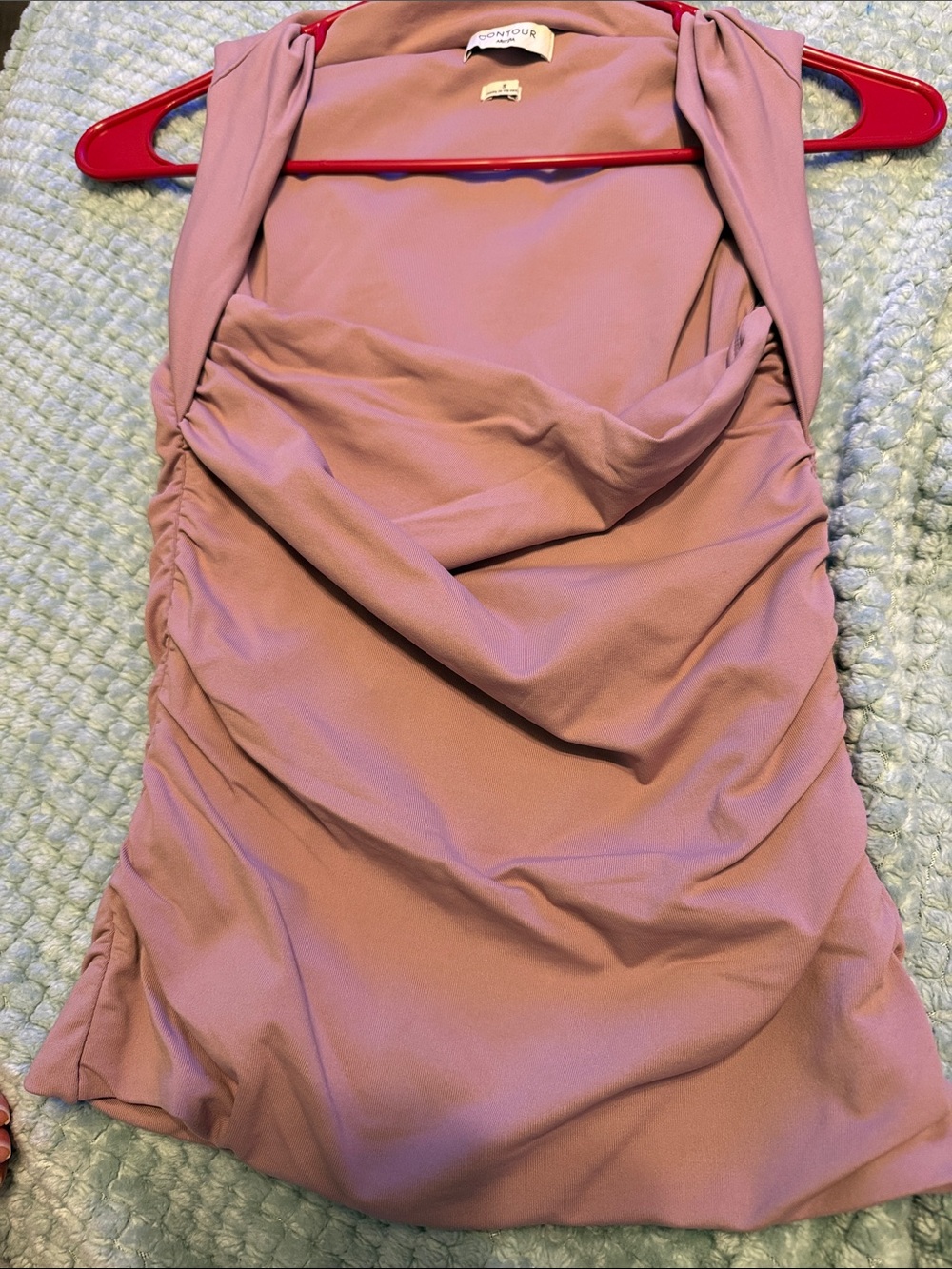 Aritzia Blush Pink Ruched Mini Skirt